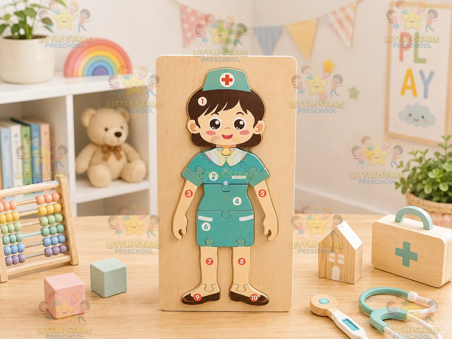 Tranh ghép gỗ nghề nghiệp — Cô y tá