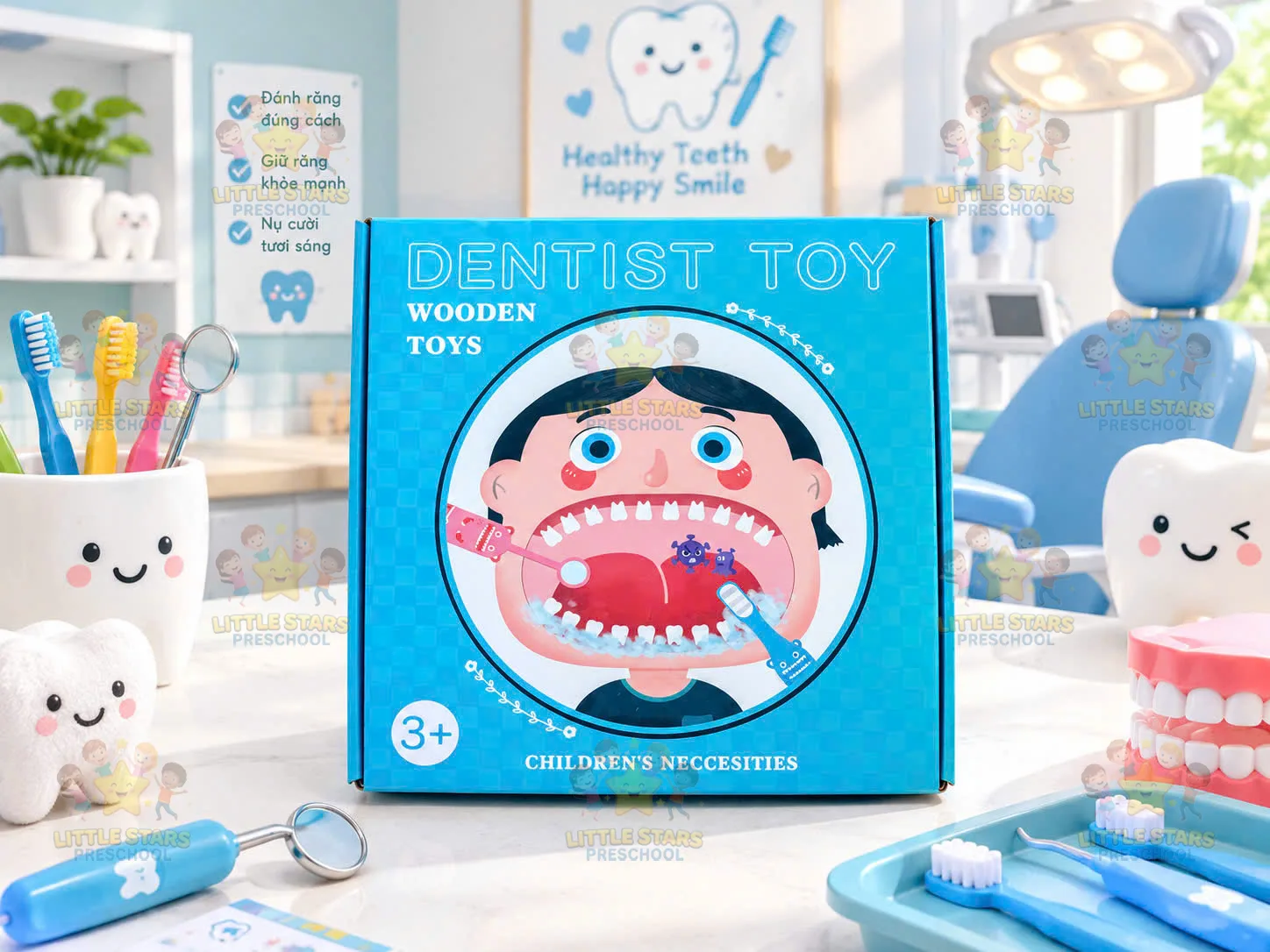 Bộ đồ chơi bác sĩ nha khoa bằng gỗ (Dentist Toy Wooden Set)
