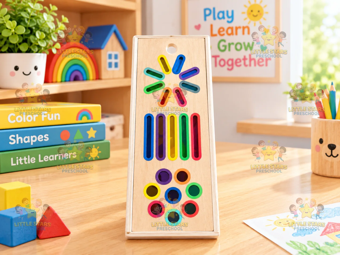 Hộp thấu kính màu sắc quang học đa năng bằng gỗ (Color Spectrum Board)