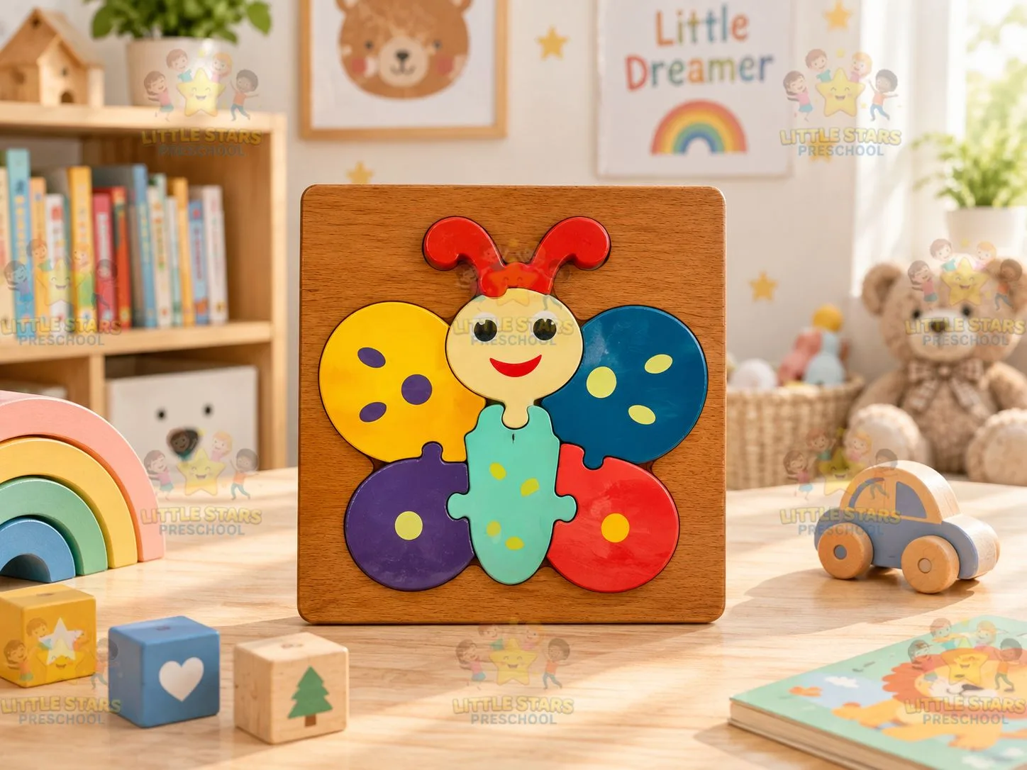 Mảnh Ghép Hình Gỗ 3D Hình Con Bướm Cho Bé - Đồ Chơi Giáo Dục Thông Minh Phát Triển Tư Duy Montessori