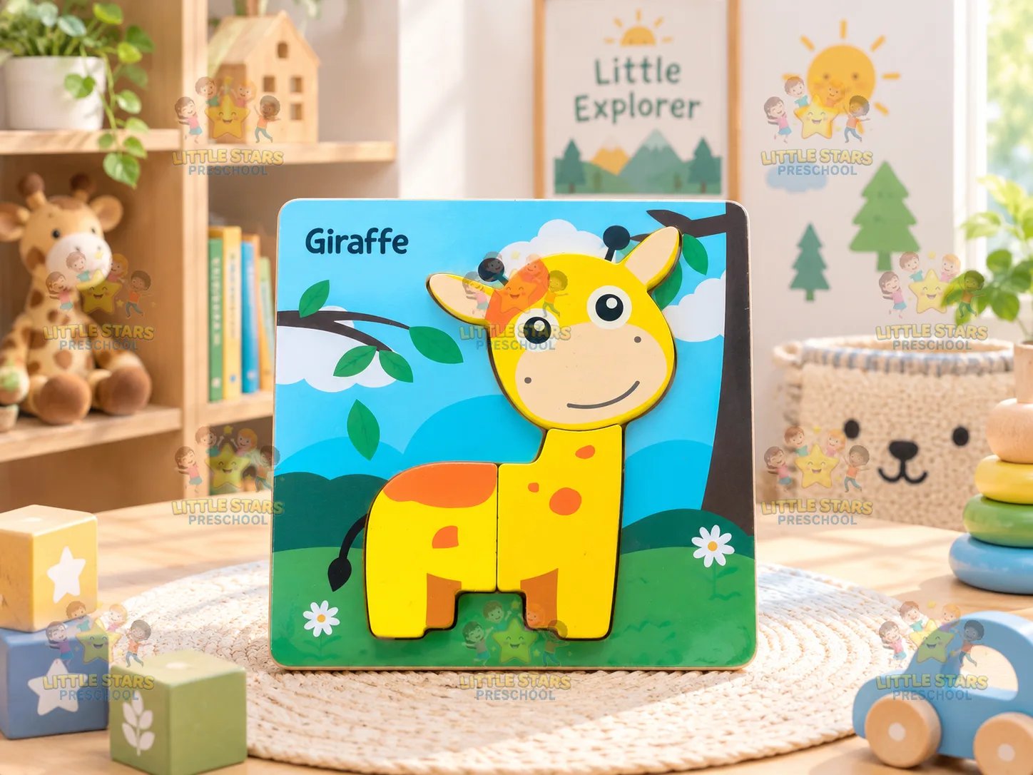 Mảnh Ghép Hình Gỗ 3D Hình Hươu Cao Cổ (Giraffe) Cho Bé – Đồ Chơi Giáo Dục Thông Minh Montessori
