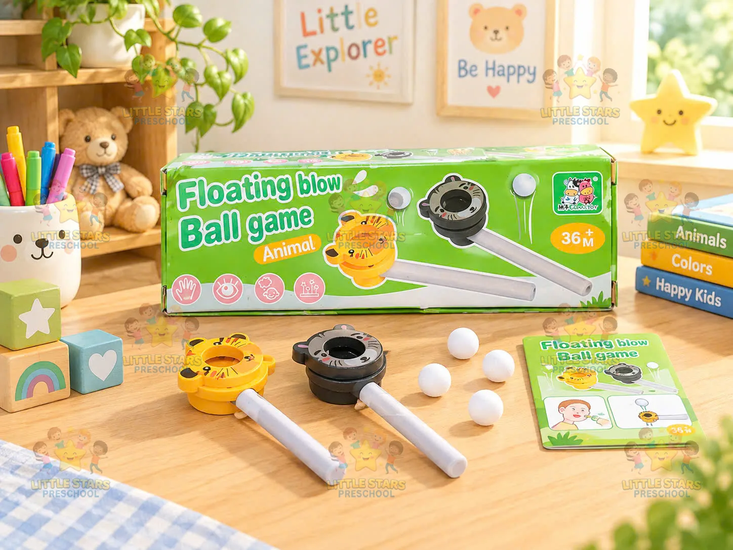 Ống thổi bóng luyện cơ miệng & điều hòa hơi thở hình thú (Floating Blow Ball)